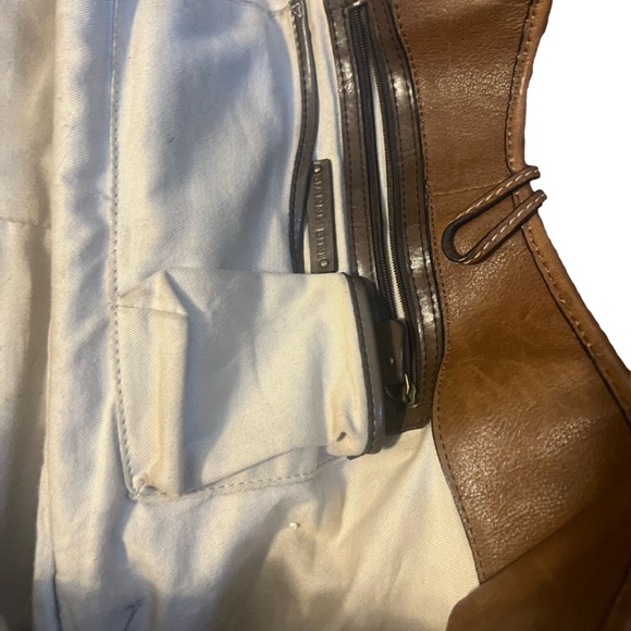 Gianni Bini Brown Genuine Leather Purse Shoulder Bag‎ Tote Hobo Satchel - Picture 13 of 16